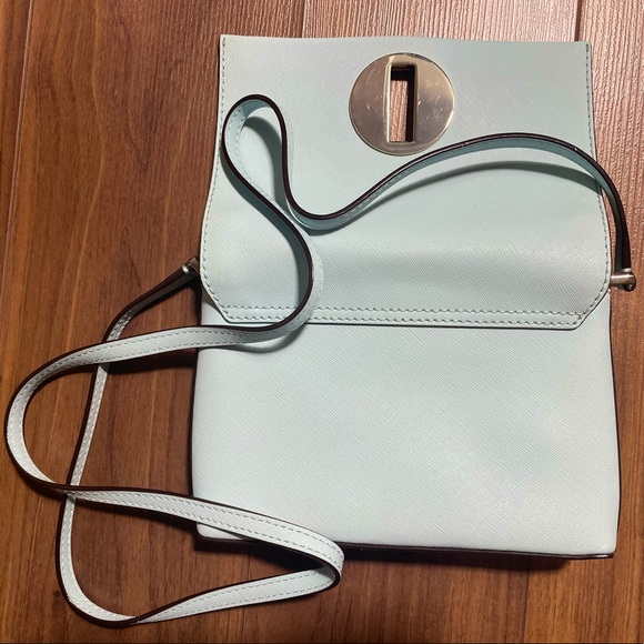 Kate Spade light blue / baby blue 100% leather crossbody bag with strap - Picture 4 of 5